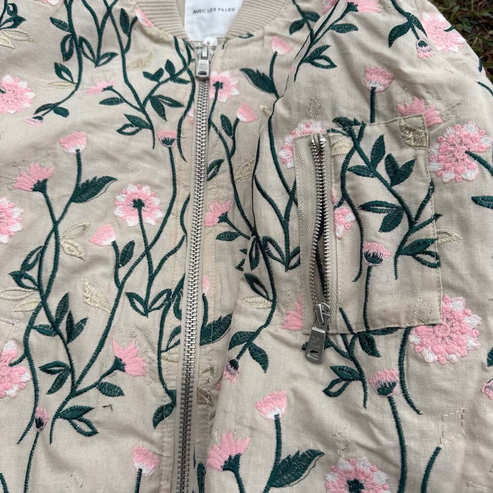 Avec Les Filles Floral Bomber Jacket Sz M - 20% Off - Picture 7 of 7